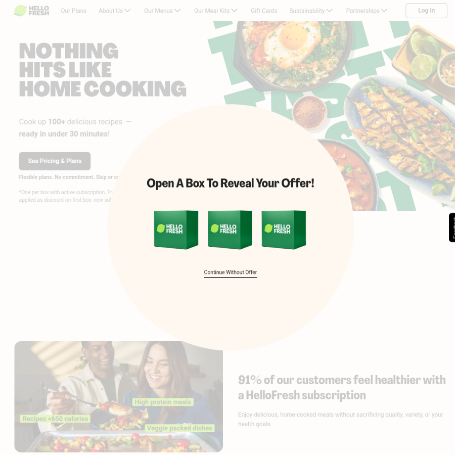hellofresh.com homepage screenshot