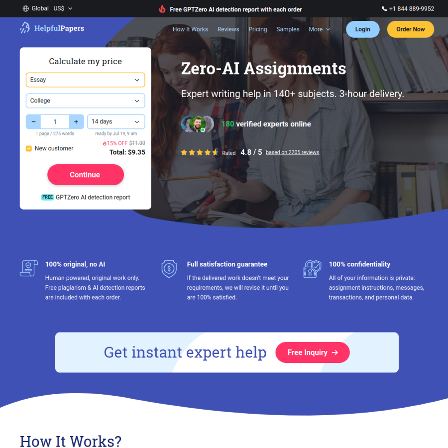 helpfulpapers.com homepage screenshot