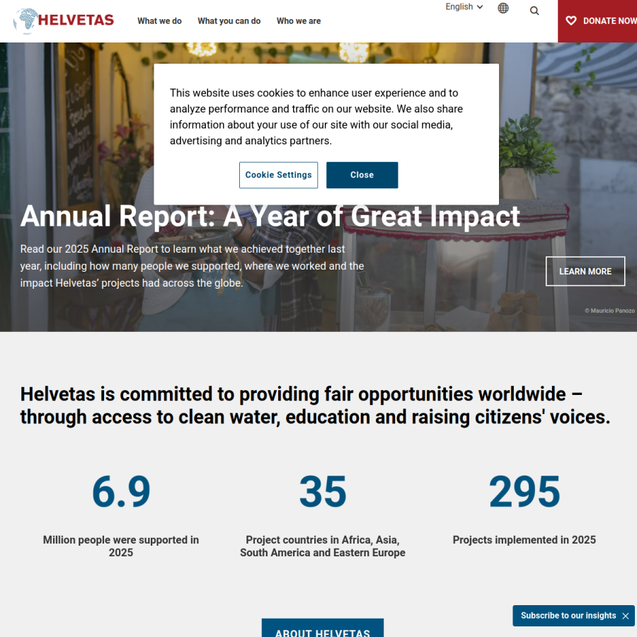helvetas.org homepage screenshot