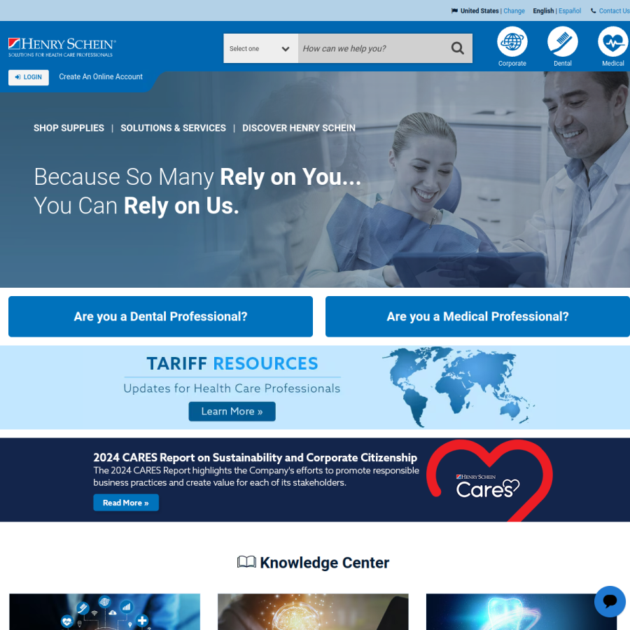 henryschein.com homepage screenshot