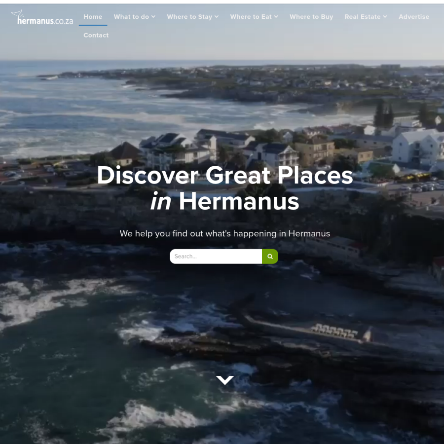 hermanus.co.za homepage screenshot
