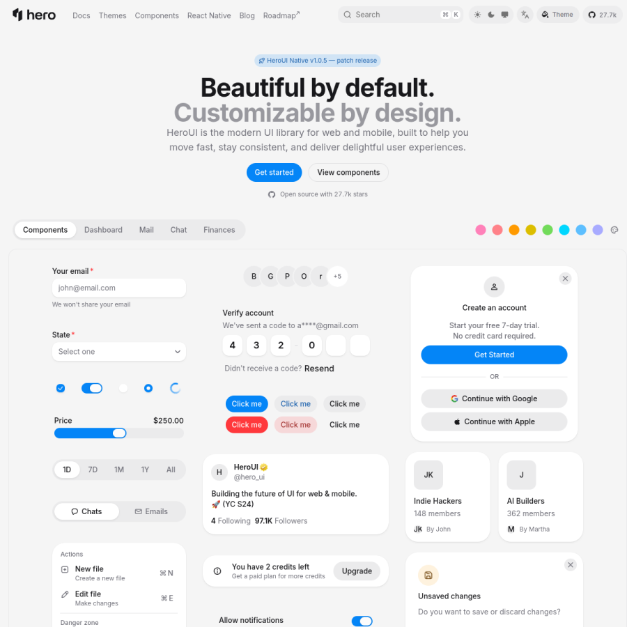 heroui.com homepage screenshot