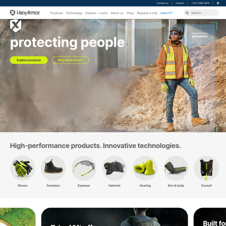 hexarmor.com homepage screenshot