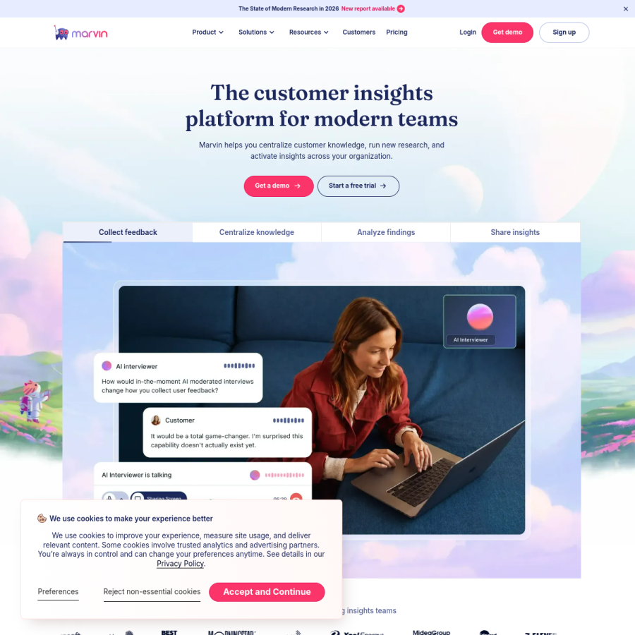 heymarvin.com homepage screenshot