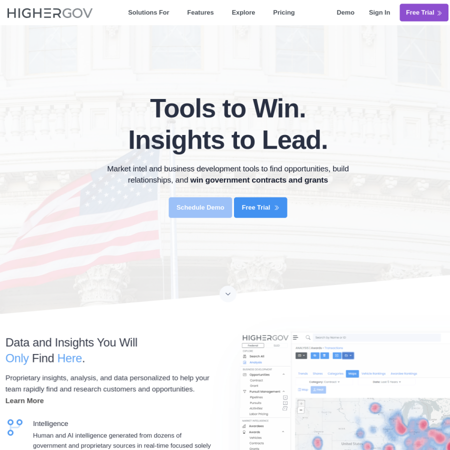 highergov.com homepage screenshot