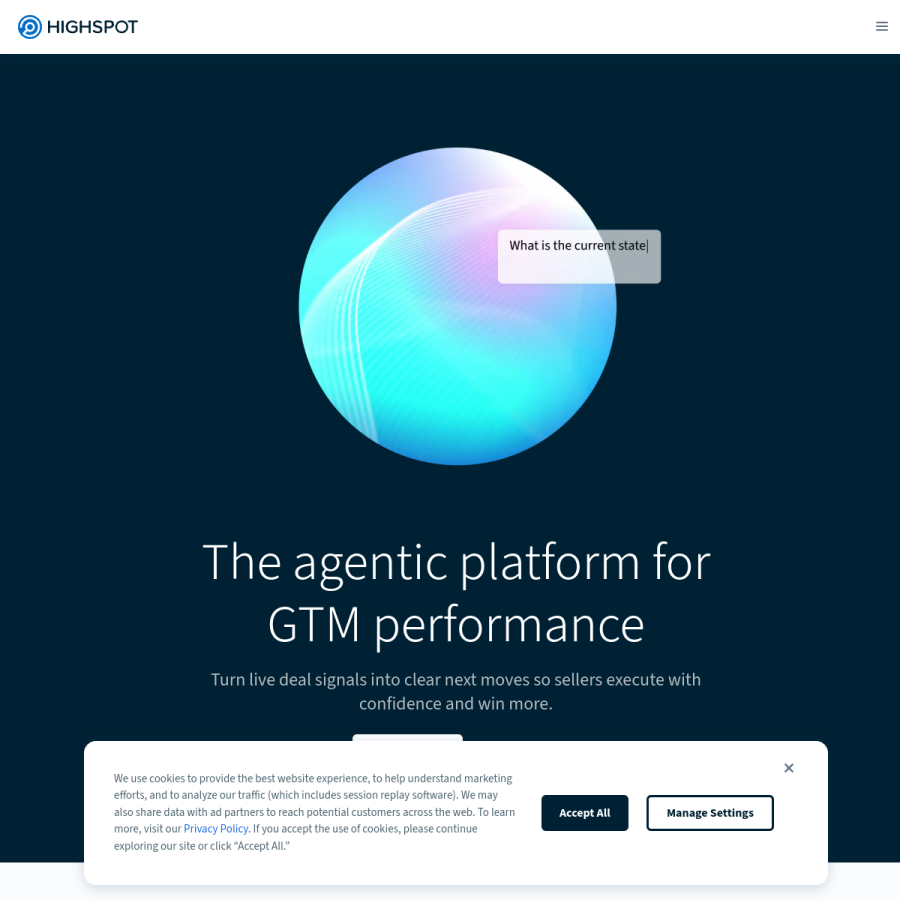 highspot.com homepage screenshot
