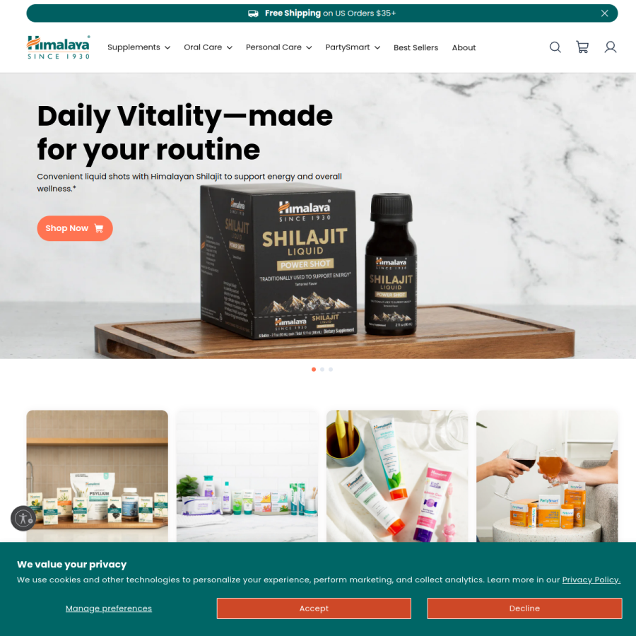 himalayausa.com homepage screenshot