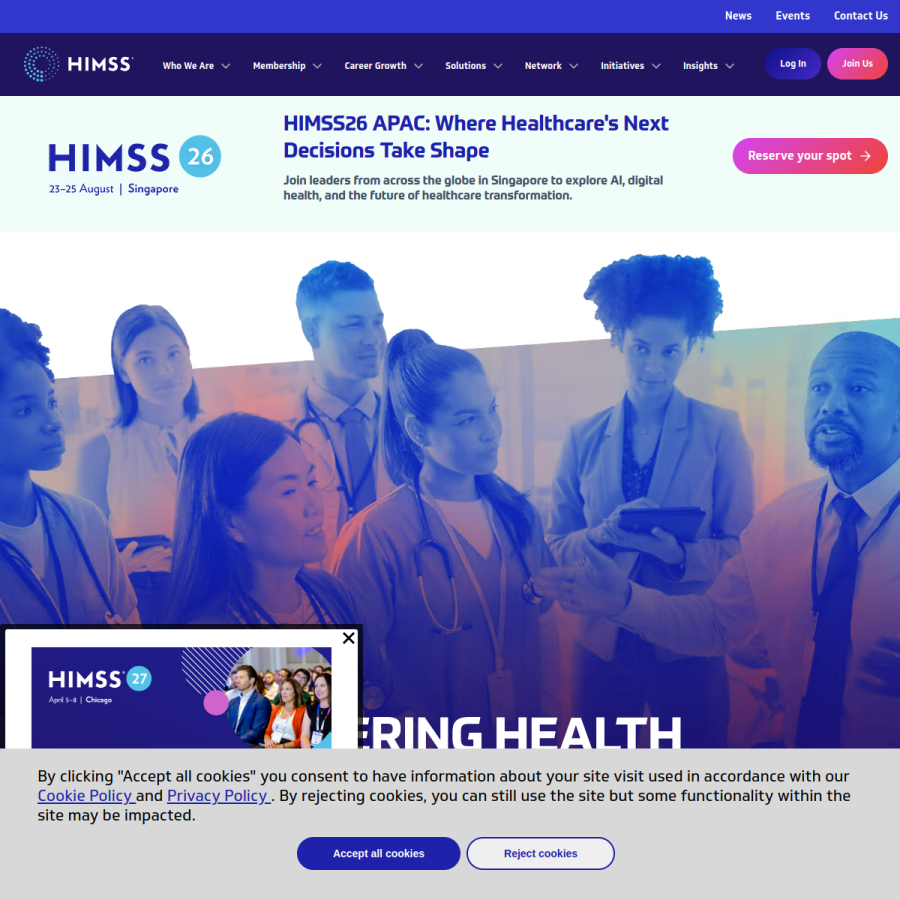 himss.org homepage screenshot