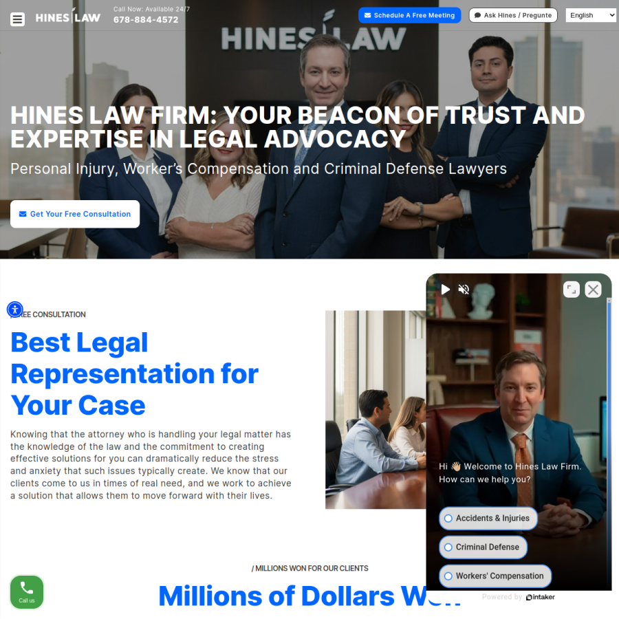 hineslaw.org homepage screenshot