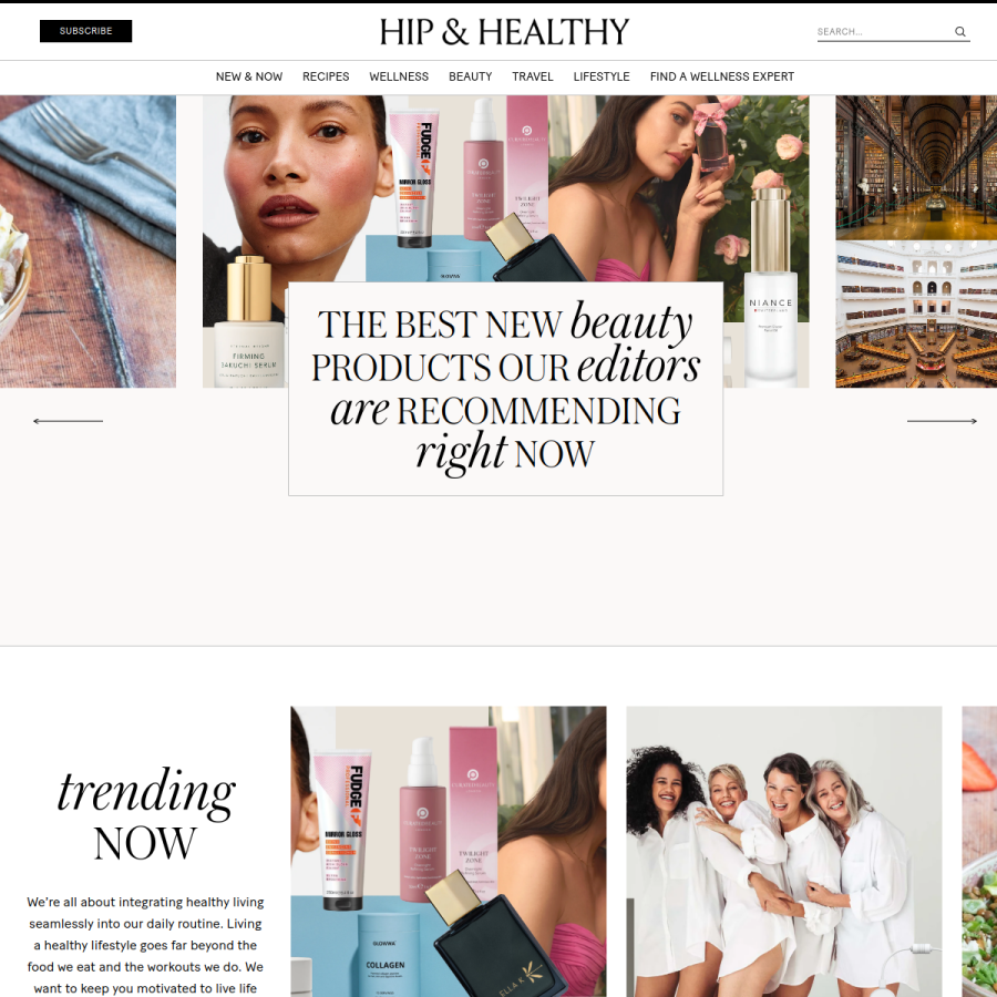hipandhealthy.com homepage screenshot