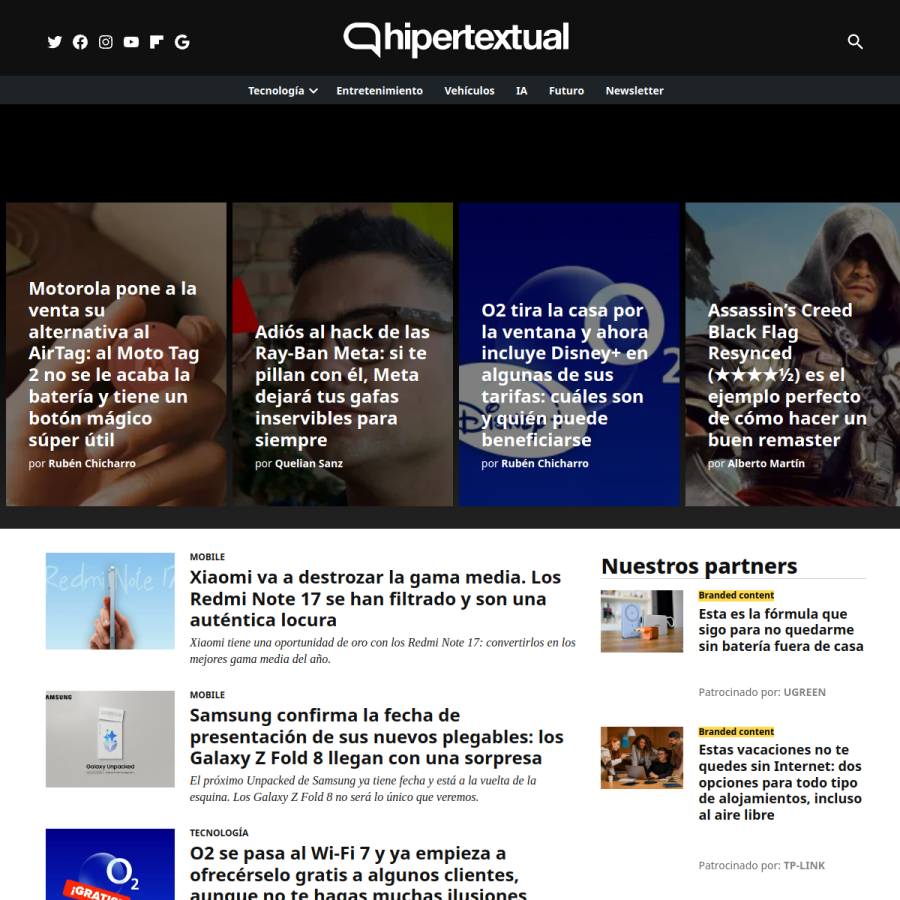 hipertextual.com homepage screenshot