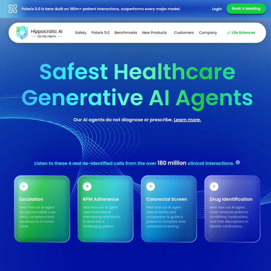hippocraticai.com homepage screenshot