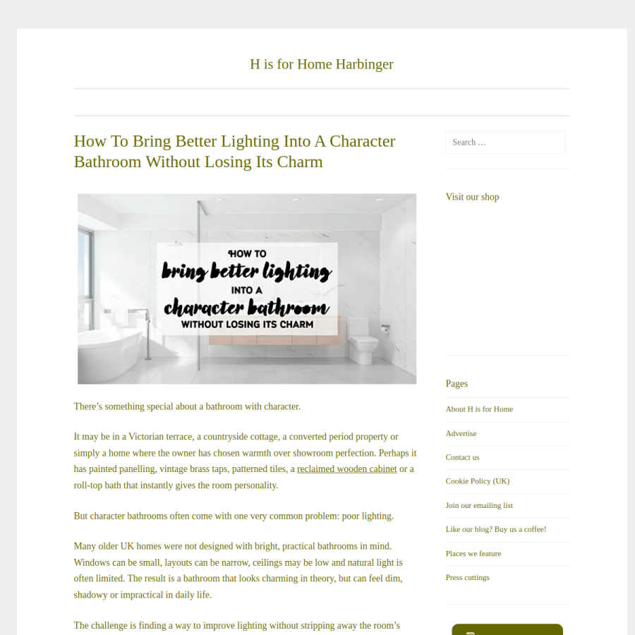 hisforhomeblog.com homepage screenshot