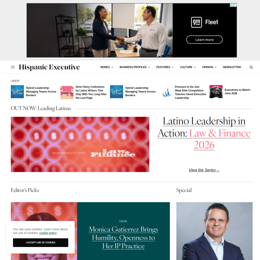 hispanicexecutive.com homepage screenshot