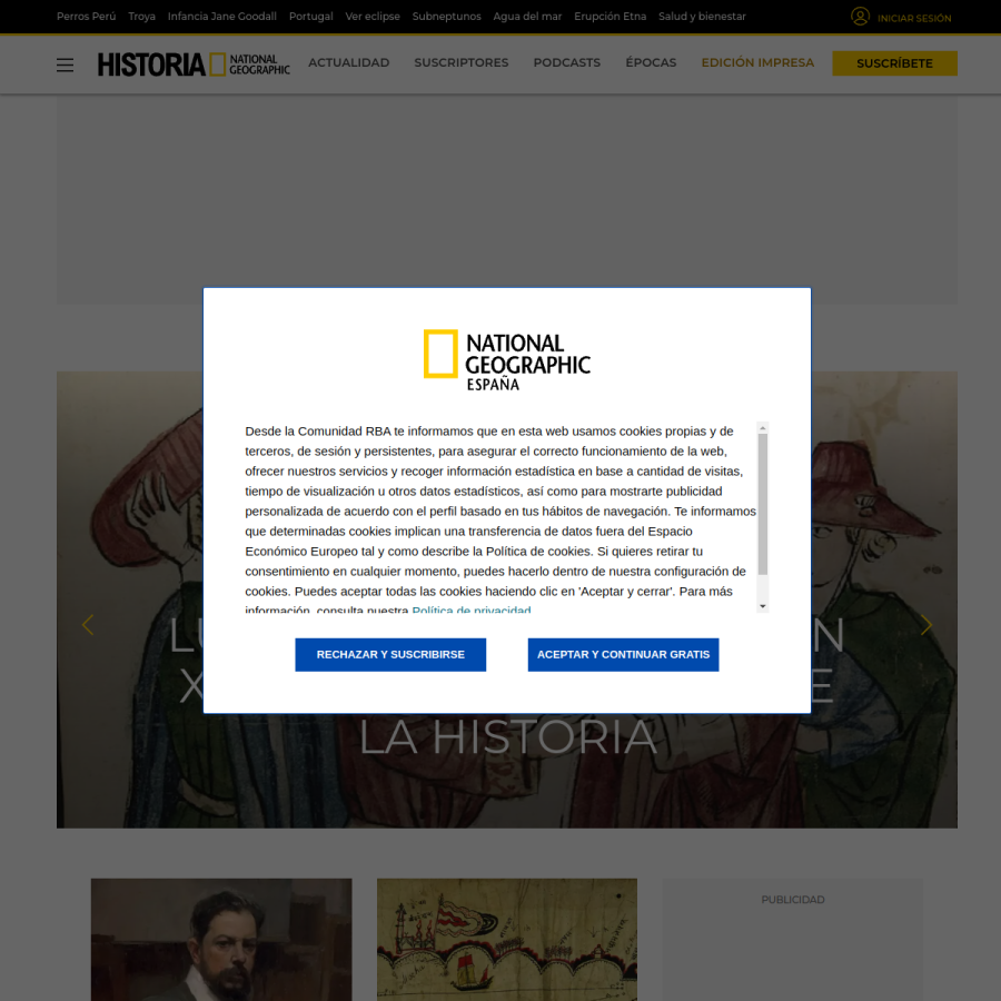 historia.nationalgeographic.com.es homepage screenshot