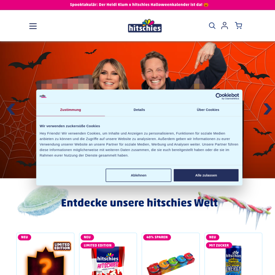 hitschies.de homepage screenshot