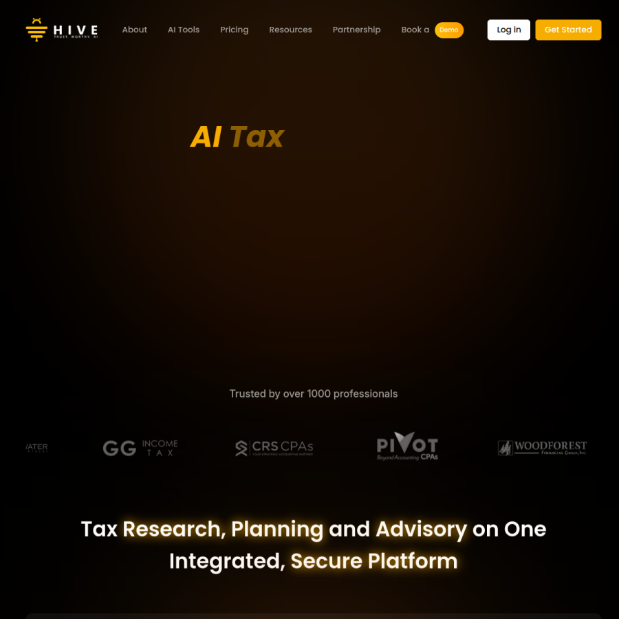 hivetax.ai homepage screenshot