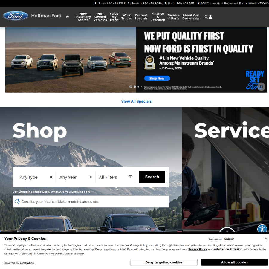 hoffmanfordct.com homepage screenshot