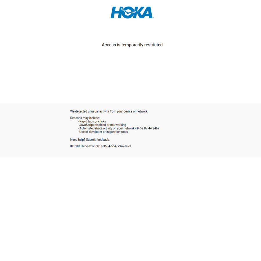 hoka.com homepage screenshot