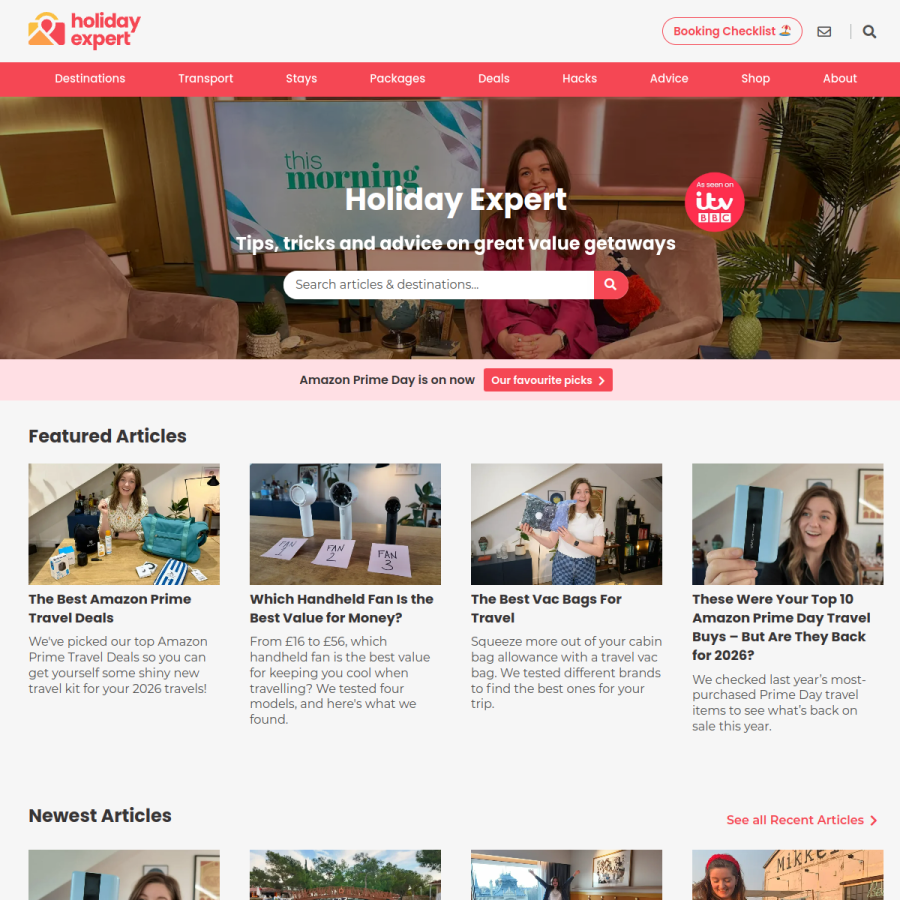 holidayexpert.com homepage screenshot