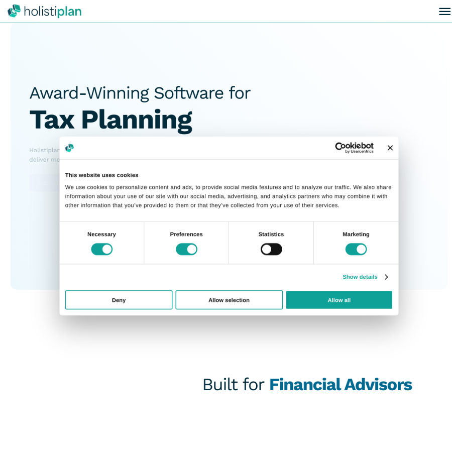 holistiplan.com homepage screenshot