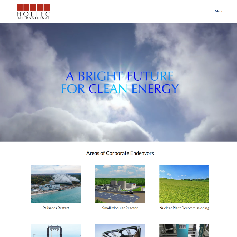 holtecinternational.com homepage screenshot