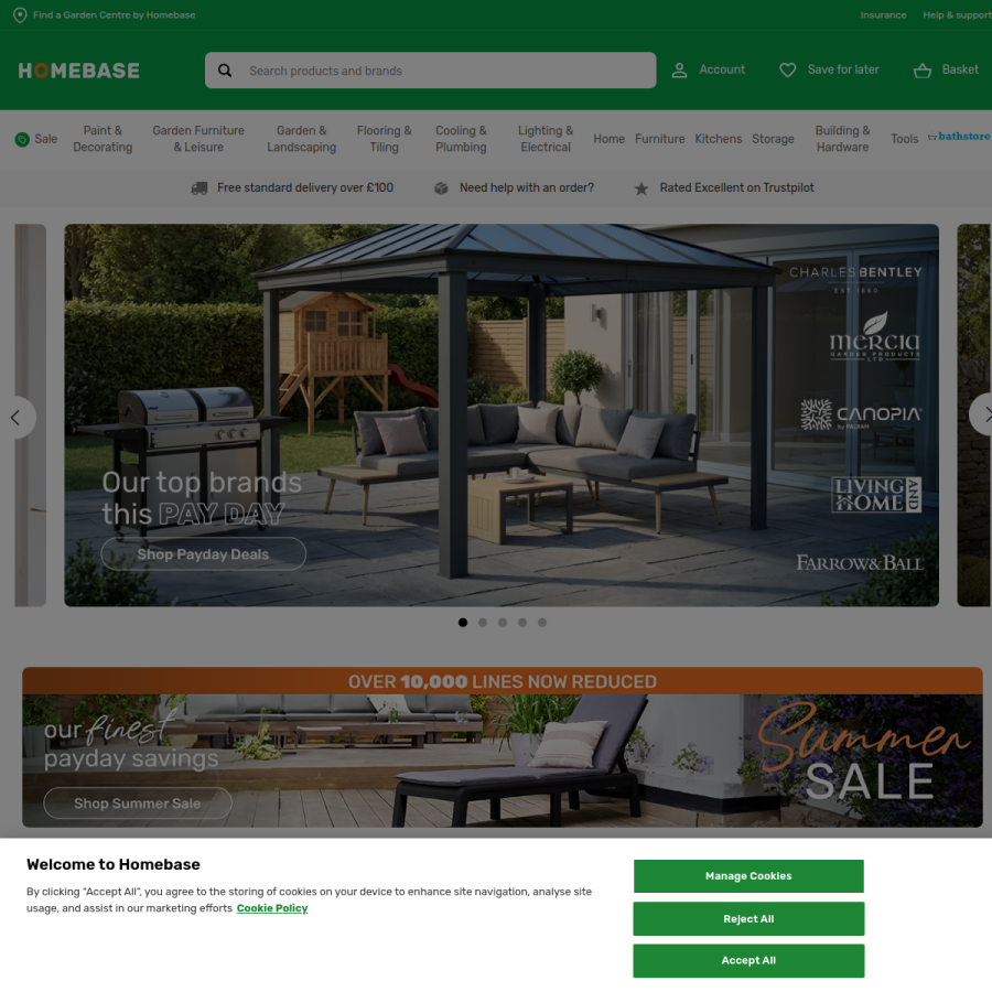 homebase.co.uk homepage screenshot