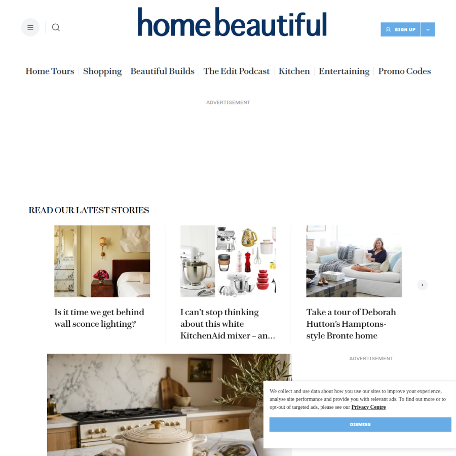 homebeautiful.com.au homepage screenshot