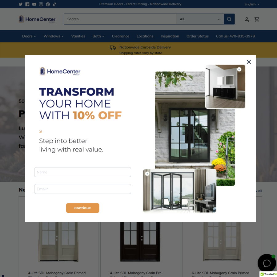 homecenteroutlet.com homepage screenshot