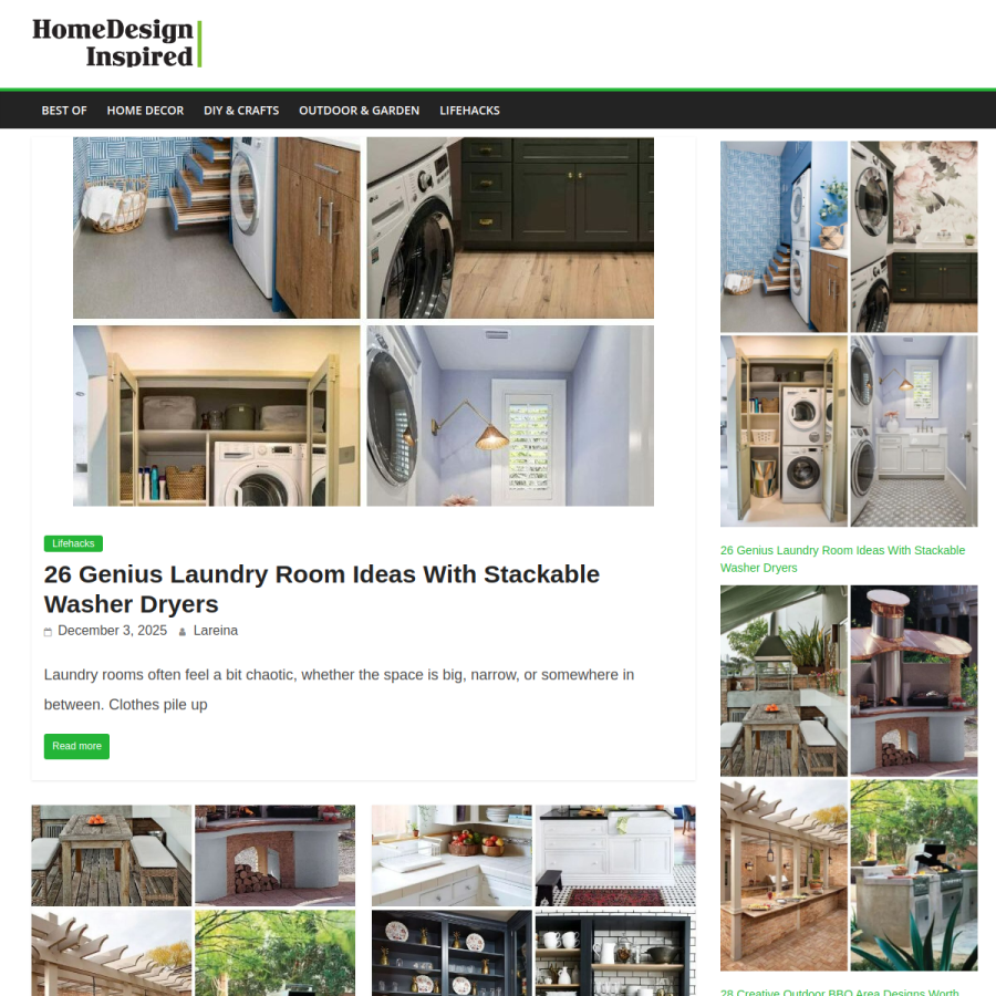 homedesigninspired.com homepage screenshot