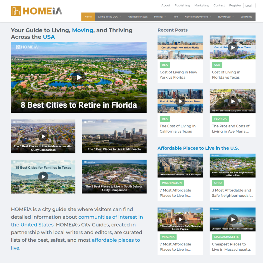 homeia.com homepage screenshot