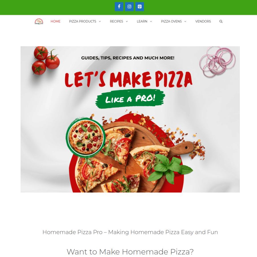 homemadepizzapro.com homepage screenshot