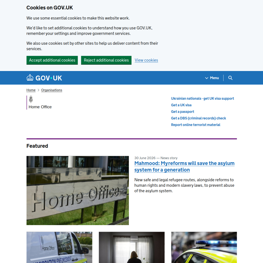 homeoffice.gov.uk homepage screenshot