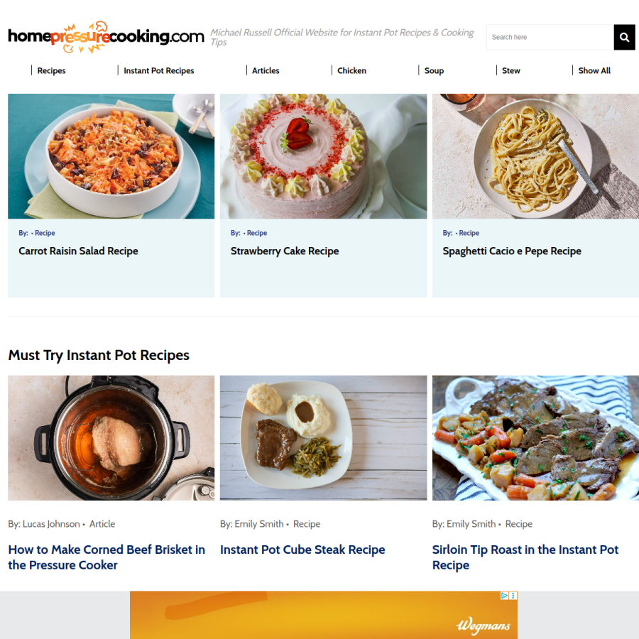 homepressurecooking.com homepage screenshot