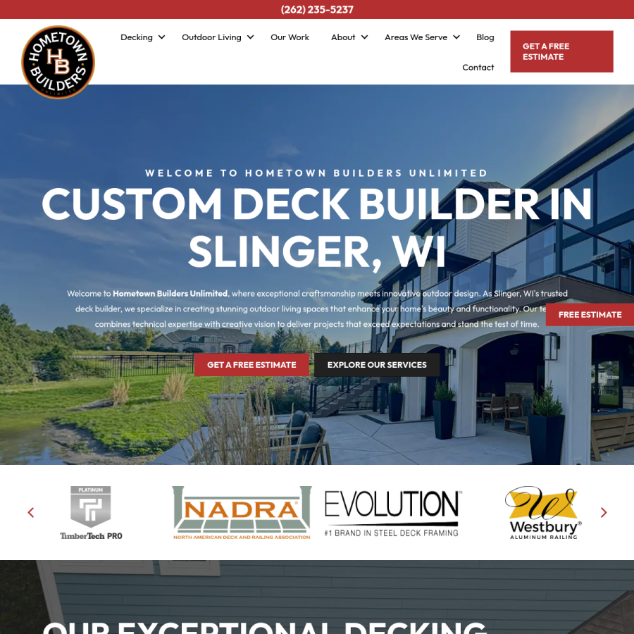 hometownbuildersunlimited.com homepage screenshot
