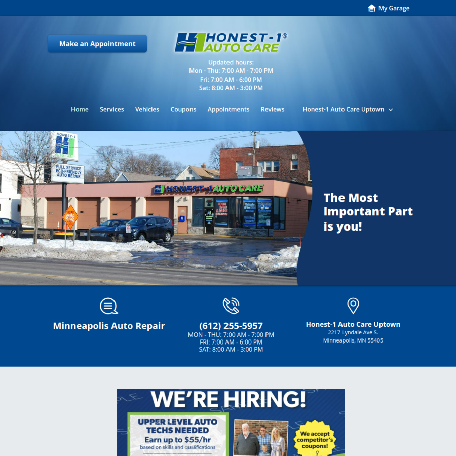 honest1uptown.com homepage screenshot