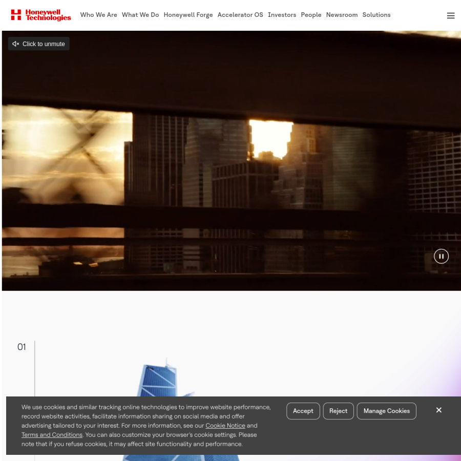 honeywell.com homepage screenshot