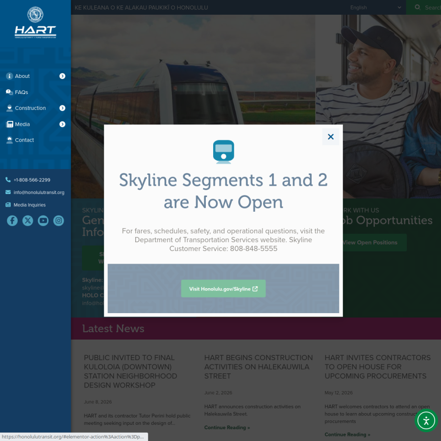 honolulutransit.org homepage screenshot