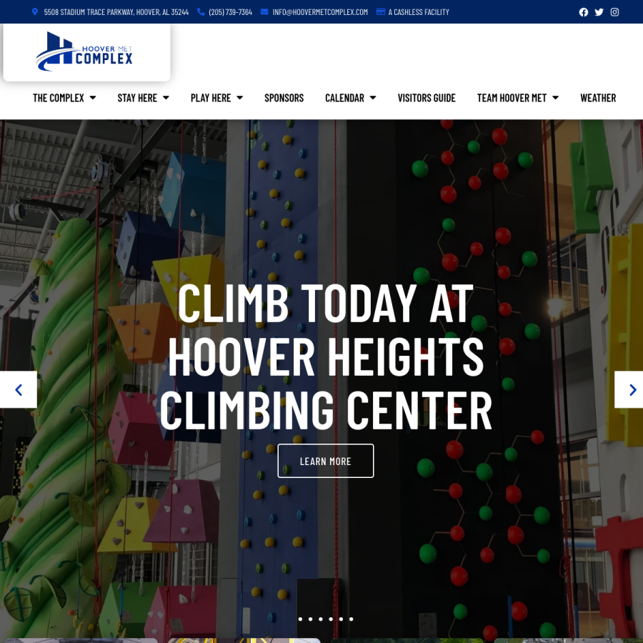 hoovermetcomplex.com homepage screenshot