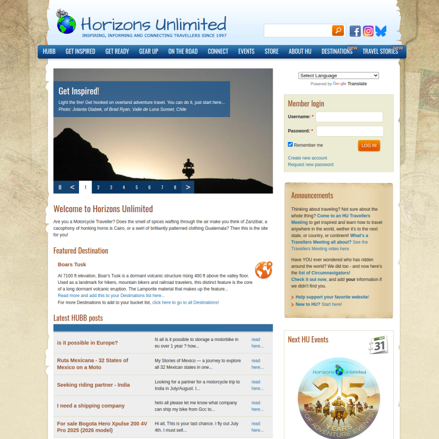 horizonsunlimited.com homepage screenshot