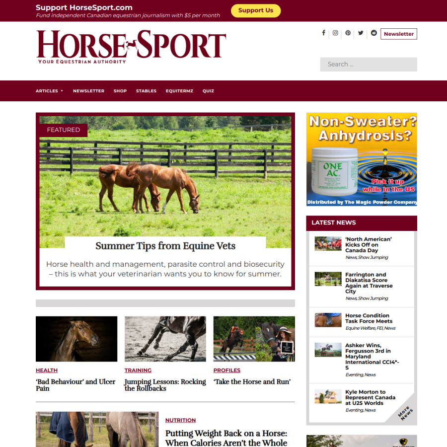 horsesport.com homepage screenshot