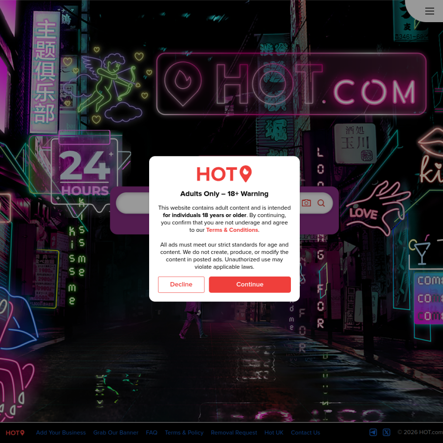 hot.com homepage screenshot