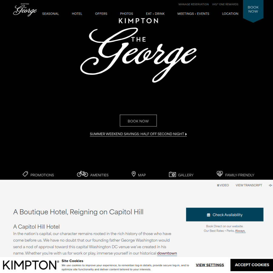 hotelgeorge.com homepage screenshot
