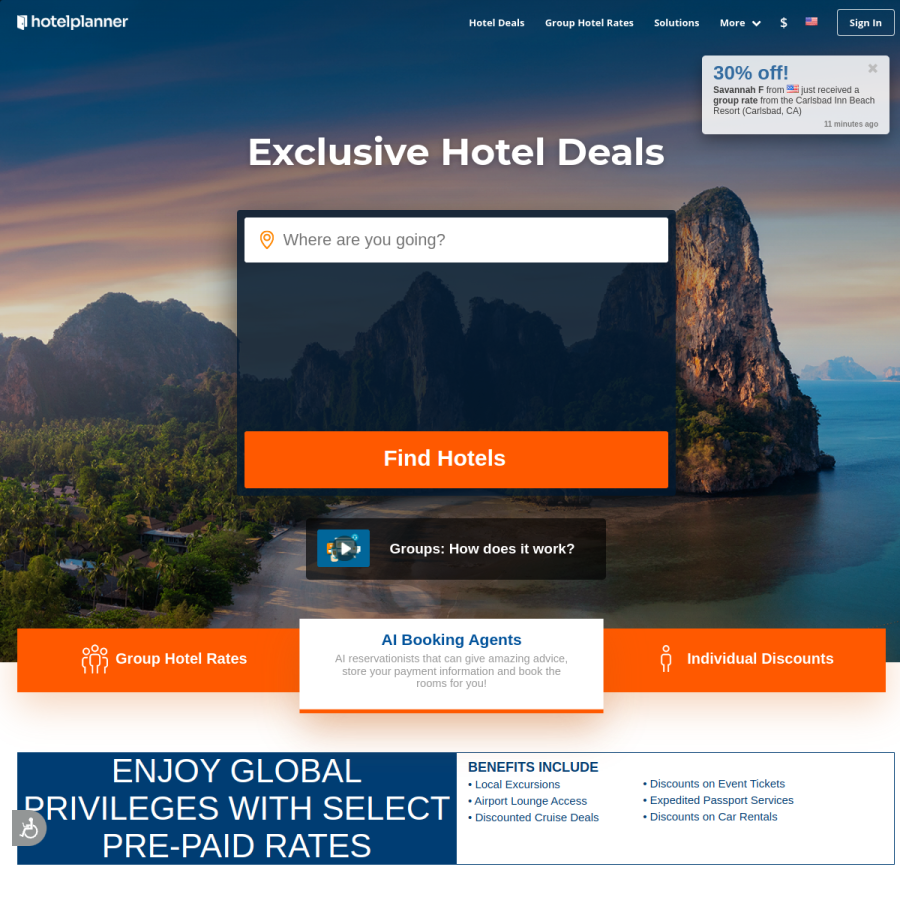 hotelplanner.com homepage screenshot
