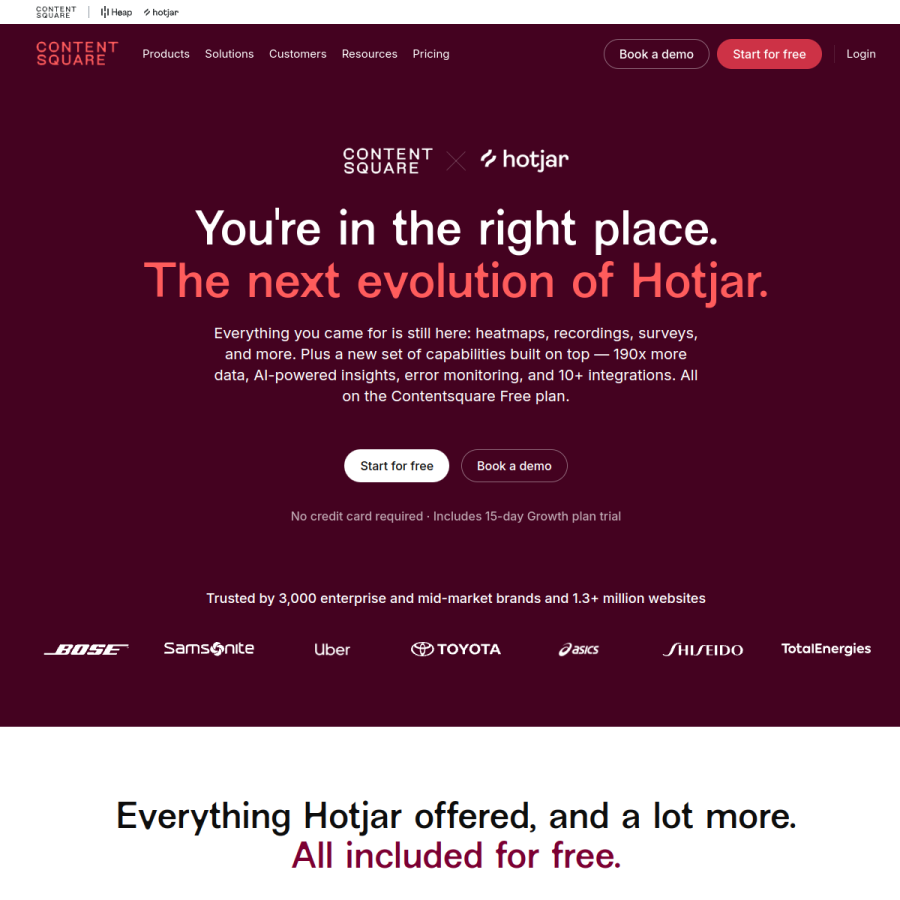 hotjar.com homepage screenshot
