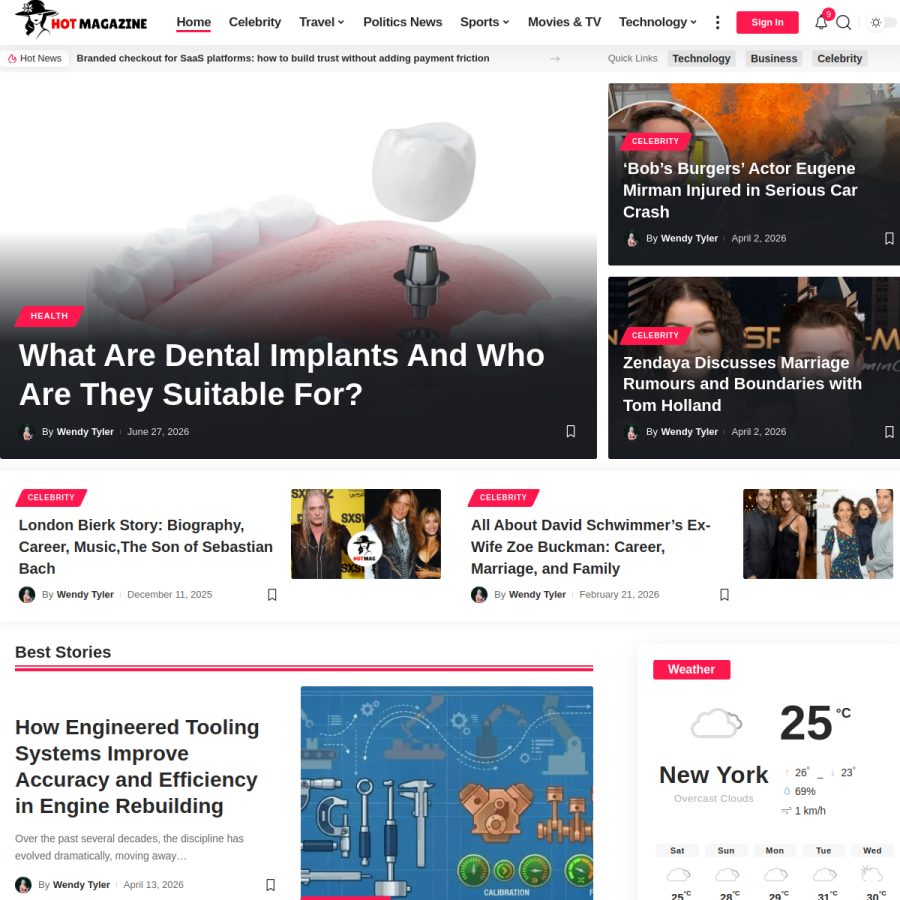 hotmagazine.co.uk homepage screenshot