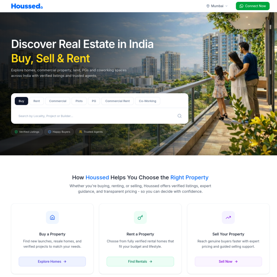 houssed.com homepage screenshot