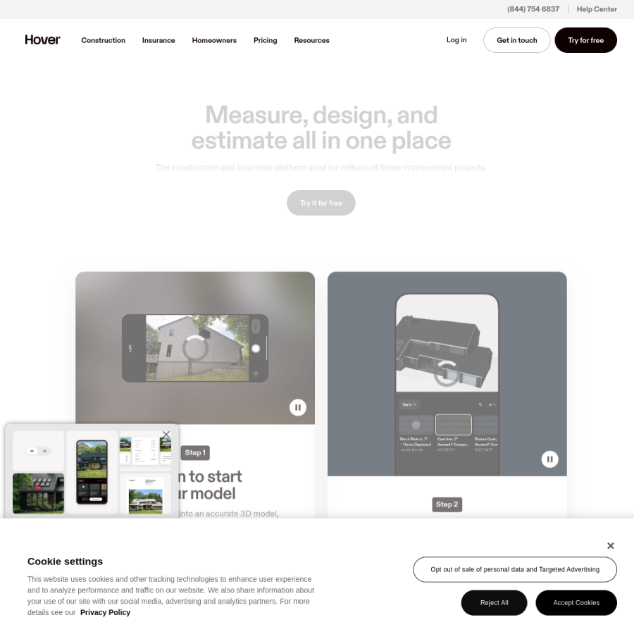 hover.to homepage screenshot