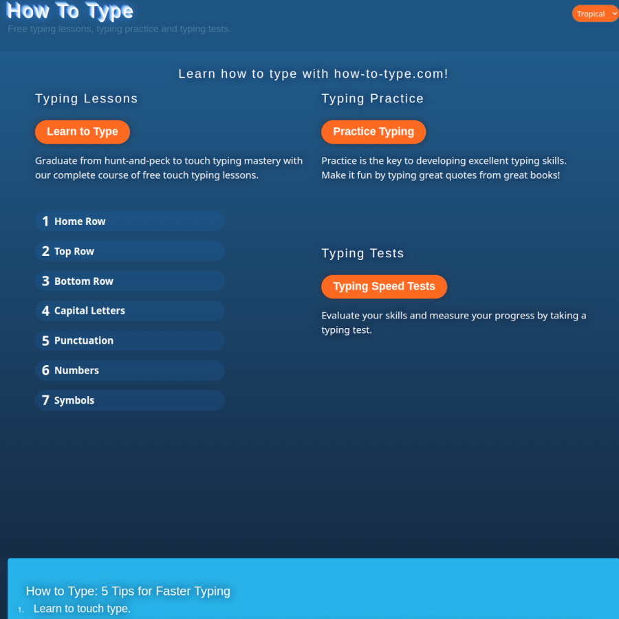 how-to-type.com homepage screenshot