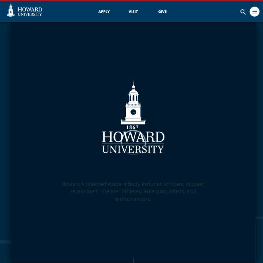 howard.edu homepage screenshot